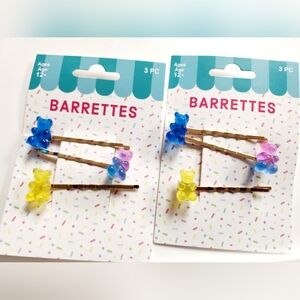 NWT 2 SETS FAUX GUMMY BEARS GOLD TONED BOBBY PINS!